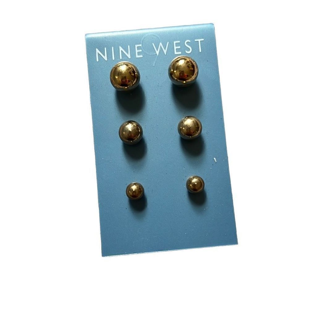 Nine West bundle of ball earrings